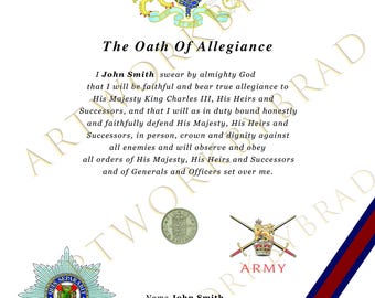 Certificado conmemorativo del juramento de lealtad de la Guardia Irlandesa