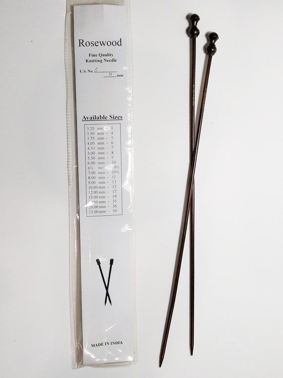 One Pair Of 14 Rosewood Knitting Needles Size Us 6 4mm One Pair Of 14 Rosewood Knitting Needles Size Us 6 4mm
