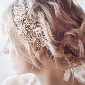 Wedding Hair Accessory , Boho Bridal Hair Vine Headpiece, Vintage Style Headband Hair Vine, "Zoya"