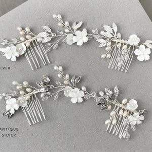Boho Wedding Flower Hair Vine, Bridal Hair Accessory, Hair Comb leaves, Gold, Rose Gold, Silver, Antique Silver, Antique Gold  - 'BELLA'