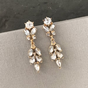 Antique Style Boho Bridal Earrings, Vintage Style Dangling Bridal Earrings, Antique Gold, Rose Gold, Silver Bridesmaid Earrings - 'BORDEAUX'
