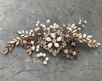 Antique Gold Wedding Hair Accessory, Vintage Style Boho Antique Gold, Vintage Style - AURELIA