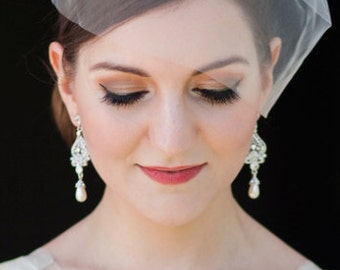 Bridal Chandelier Earrings, Vintage Style Pearl Chandelier Earrings, 1920s Gatsby Hollywood  Rose Gold, Gold, Silver Earrings  - Alisa