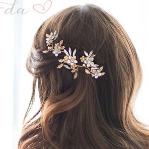 Bridal Hair Accessory Hair Vine Wedding Hair Accessory in Gold, Silver, Copper or Champagne 'Fawn'