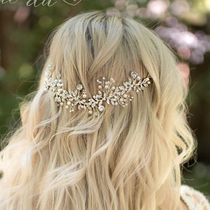 Boho Bridal Hair Vine Accessory , Wedding Hair Wreath in Silver, Rose Gold, Gold, Antique, Vintage Wedding Headpiece -'Lyra'