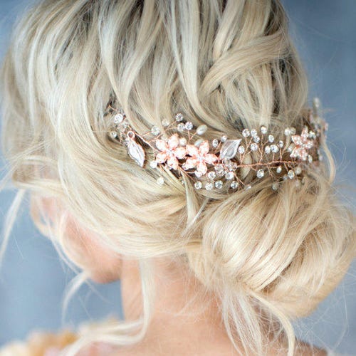 Rose Gold Gold Silver Hair Vine Boho Wedding Hair - Etsy Rose Gold Gold Silver Hair Vine Boho Wedding Hair - Etsy