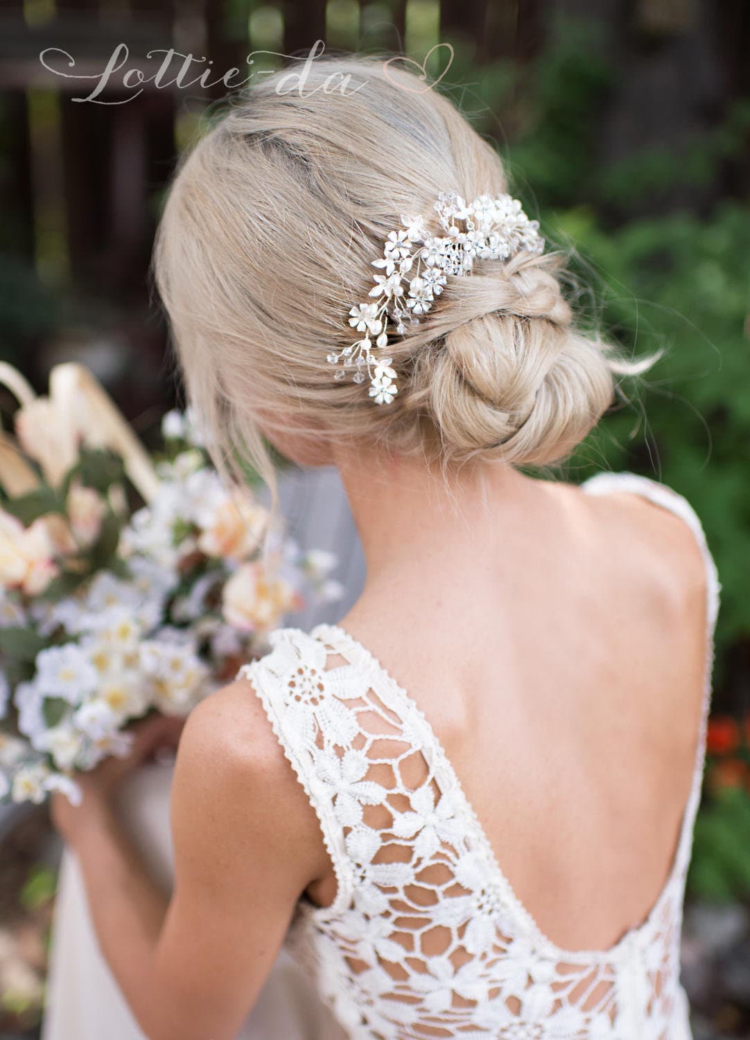 Boho Wedding Wire Hair Vine Comb with Flowers Bridal Hair Etsy