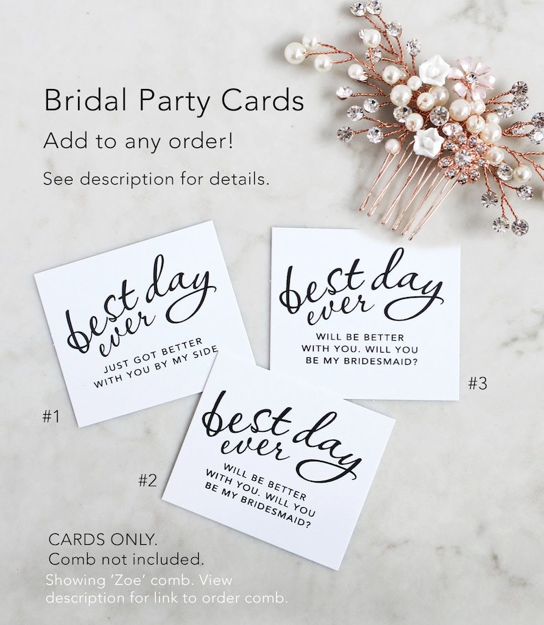 Bridesmaid Proposal Cards, Bridesmaid Gift, MOH Maid of Honor Proposal, Maid of Honour, Bridesmaid Card, Best Day Ever CARDS ONLY Small Card