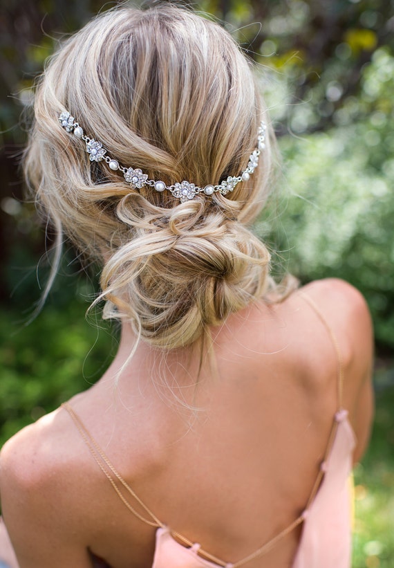 Chic Floral Gold Hair Chain 80 main image 2