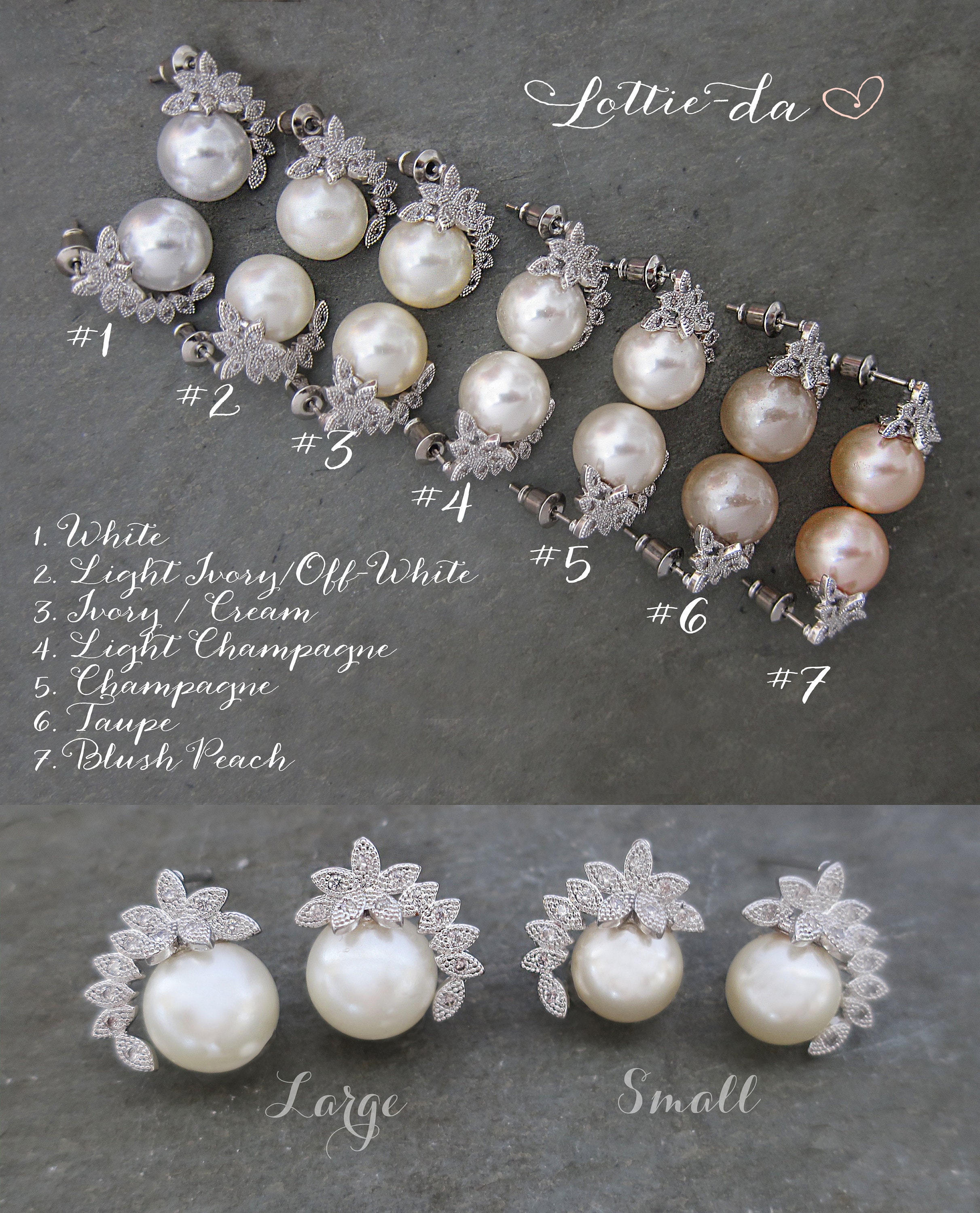 Vintage Style Pearl Flower Wedding Earrings, Pearl Bridal