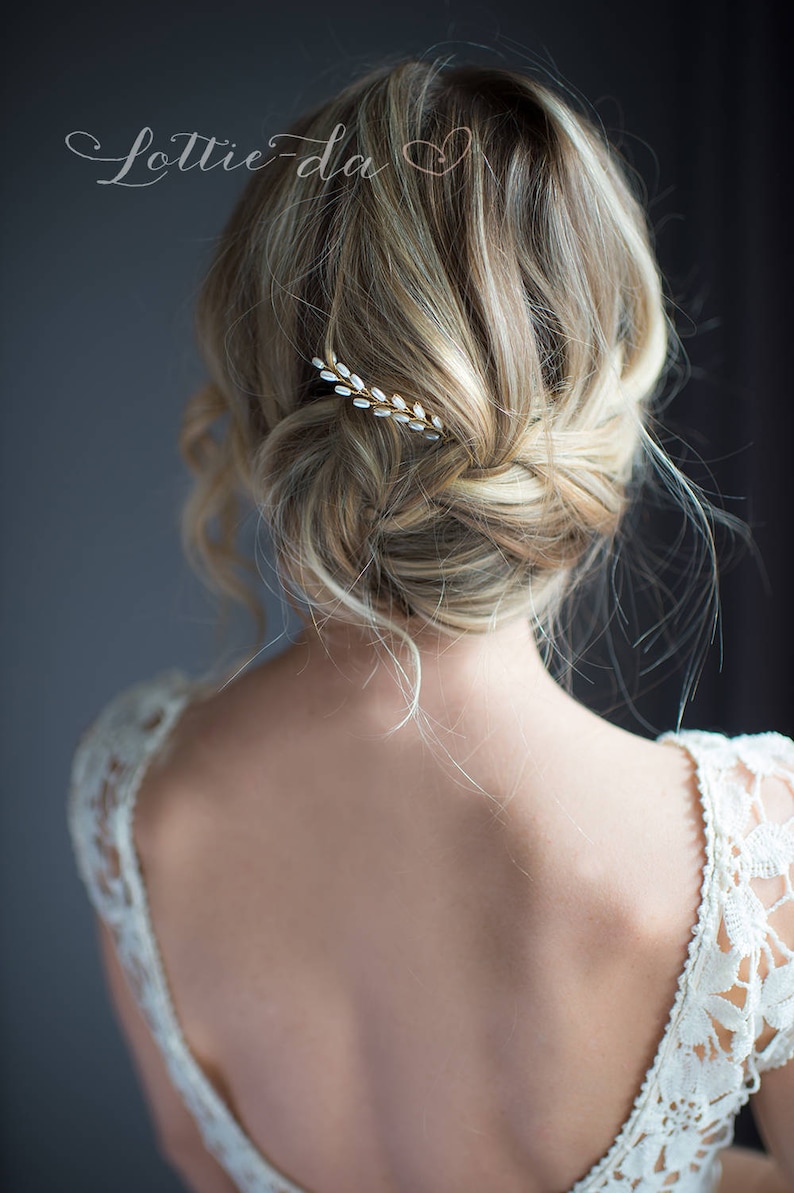 Boho hair accessory Pearl Gold Hair Pin Set /'SKYE/' Wedding Hair Pin Set Bridesmaid Hair Pin