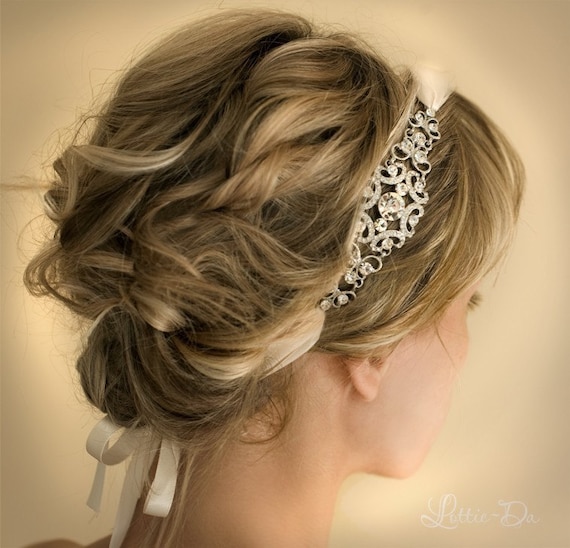 1920s Bridal Ribbon Headband Gatsby Headband Vintage Headband Downton Abbey Headpiece Lottie Da Designs Gracie