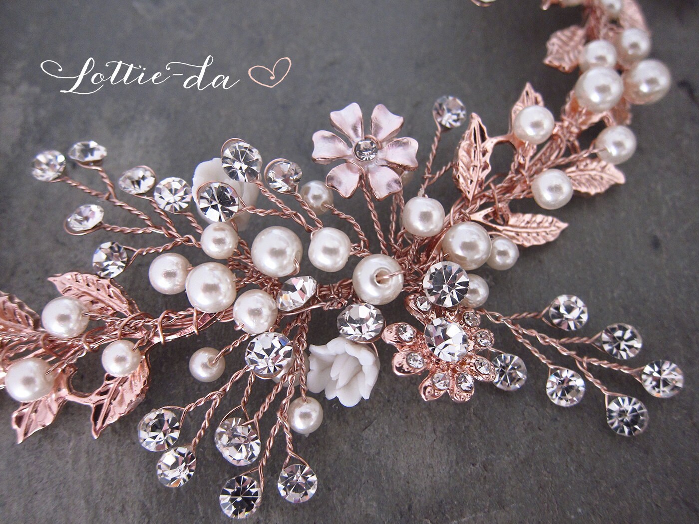 Boho wedding hair accessory wire beaded hair vine with Etsy