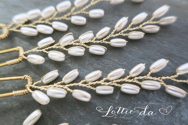 Boho hair accessory Pearl Gold Hair Pin Set /'SKYE/' Wedding Hair Pin Set Bridesmaid Hair Pin