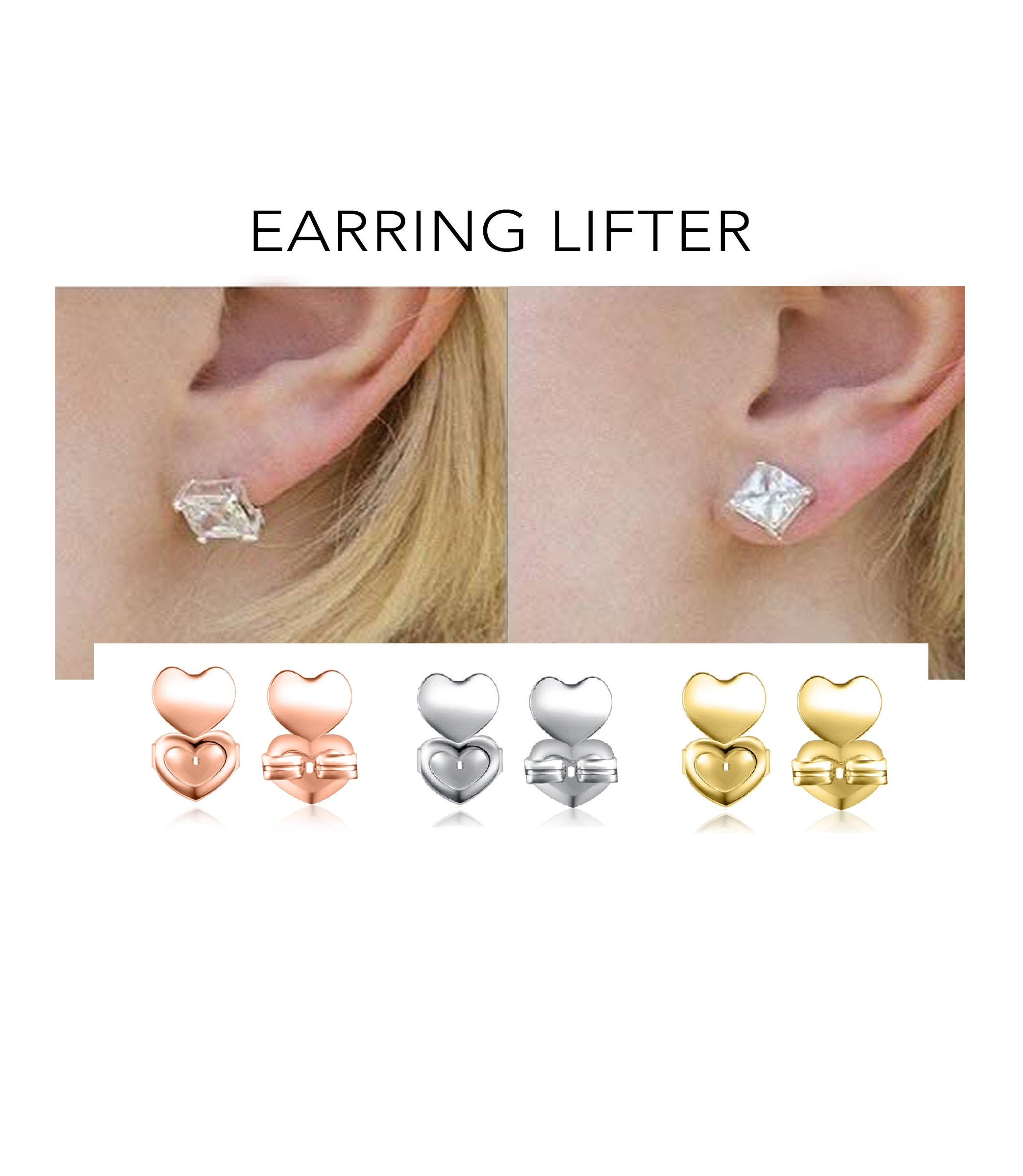 Earring Lifter Backs Lifting Earring Backs Earring Lifters Gold Silver  Earrings Lifters Earring Lifter Backs Earring Backs Support 