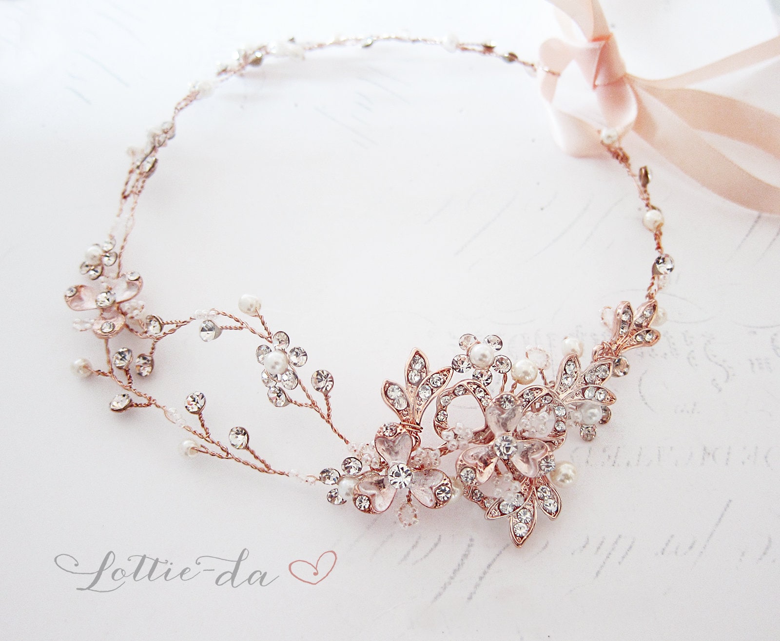 Wedding Hair Accessory Beaded Hair Vine Available in Gold 