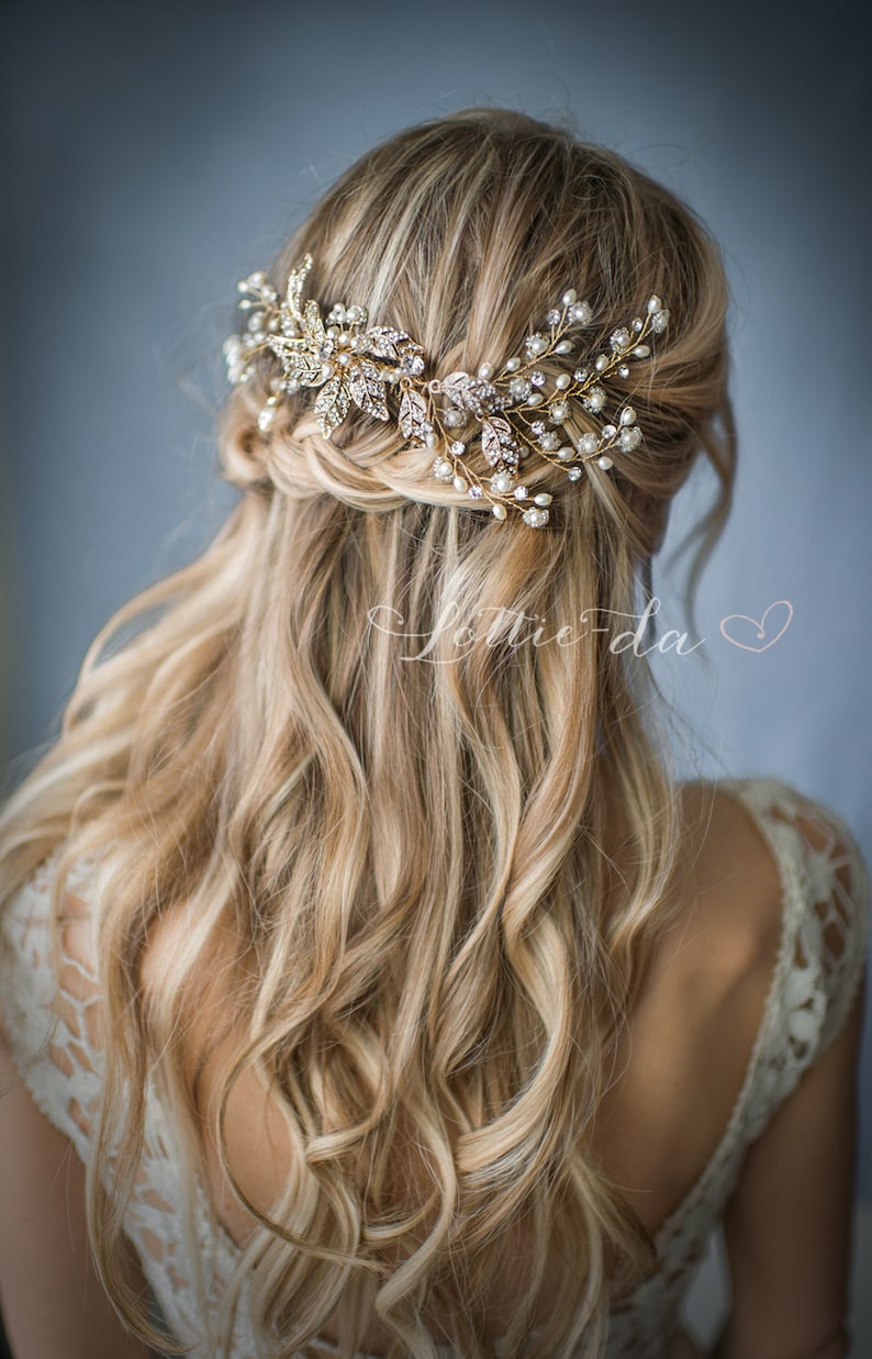 Boho Bridal Headpiece, Antique Vintage Wedding Hair Accessory, Boho Bridesmaid Hair Comb, Emmaline Gold