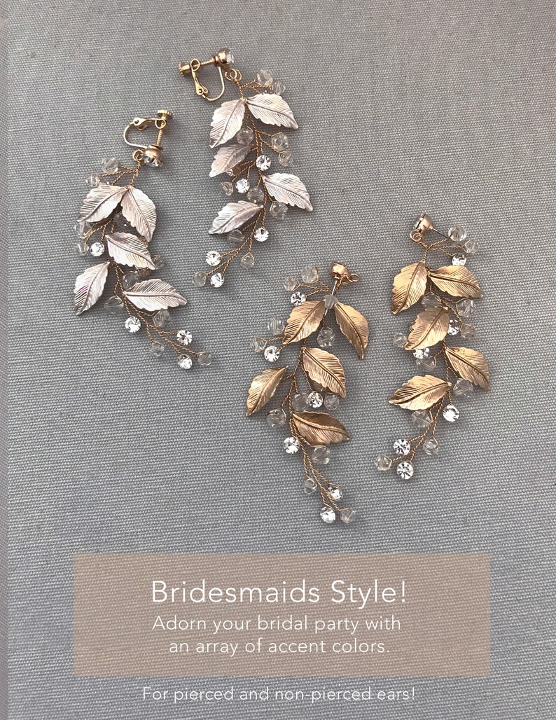 Wedding Bracelet for Boho Bride, Set options include Dangling Earring, Necklace, Bracelet, Hair Comb NAIDA image 4