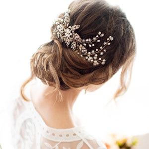 Boho Bridal Headpiece, Antique Vintage Wedding Hair Accessory, Boho Bridesmaid Hair Comb, Emmaline image 4