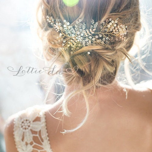 Cheveux de mariée en liane : couvre-chef de mariée en perles - « Zoya »