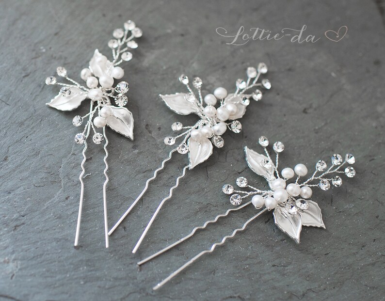 Wedding Hair Accessory, boho bridal pearl crystal hair pin in silver, gold or rose gold - 'POSY' Wedding Hair Accessory, boho bridal pearl crystal hair pin in silver, gold or rose gold - 'POSY'