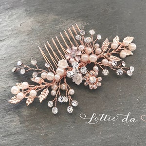 Wedding bridal or bridesmaids hair comb in silver, antique silver, gold, antique gold, rose gold. Veil hair comb, reception, bridal shower, bridesmaids gift or bridesmaid proposal box. Perfect for boho, vintage, classic, garden, country, beach bride.