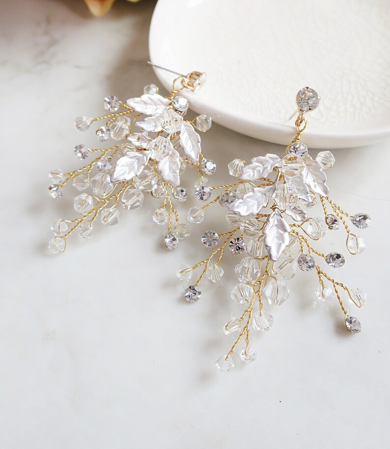 Wedding Vine Earrings Leaf Bridal Vine Earrings Wedding Etsy