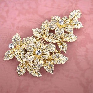 Vintage Style Gold or Silver Flower Wedding Hair Comb Antique Art Deco style 'MILA' image 3