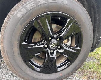 Rav4 Gloss Black Wheel Accents Compatible with the 2019-2025 Toyota Rav4. Installation Video Included! Hard ABS Cover, not a vinyl overlay!