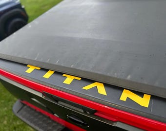 Tailgate Decal Graphic for the Indents on the Tailgate Cap of a 2016 to 2024 Nissan Titan. Installation Video and Transfer Material Included