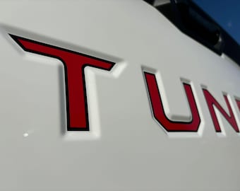 Decals Graphic Stripe for the Tailgate of a 2022-26 Toyota Tundra. Installation Video and Customization Available.