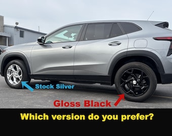Gloss Black Wheel Covers for 2024-2026 Chevrolet Trax, ABS Hard Cover (Installation Video)