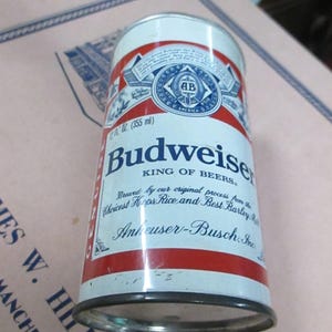 アンティーク雑貨 80sVTG Budweiser Cerveza PubMiller Spain Vintage Budweiser Can - Etsy