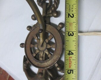 Vintage Maritime Nautical Decor Anchor Wall Sconce Lamp Light Fixture ship wheel