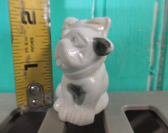 Vintage Bulldog / Boxer Dog Hurt Sick Veterinarian Figurine Japan dollhouse or toy collectible ornament