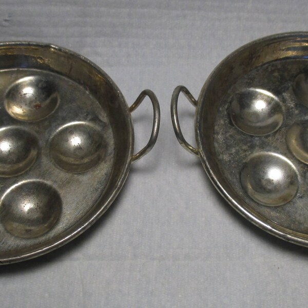 Escargot Baking Pans 2 Vintage 5 1/2" Escargot Pans France bakeware cookware kitchen chef cuisine quality