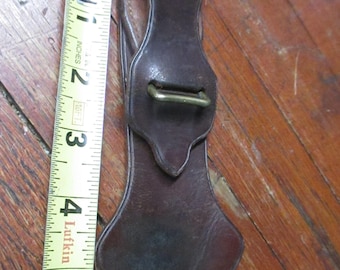 Vintage Leather Belt Fob ACCESSORY slips over belt Embossed signed AG maybe watch fob or