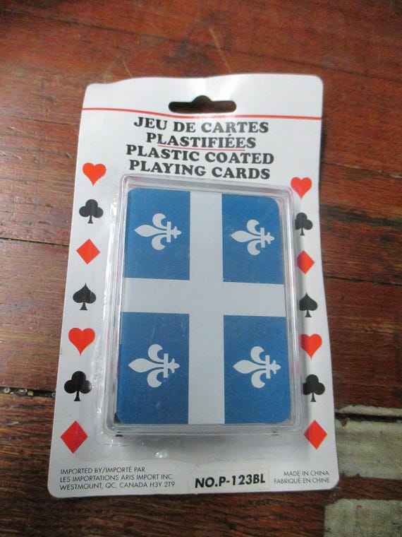 Sealed Fleur De Lis Quebec Playing Deck of Cards unopened in a clear plastic container