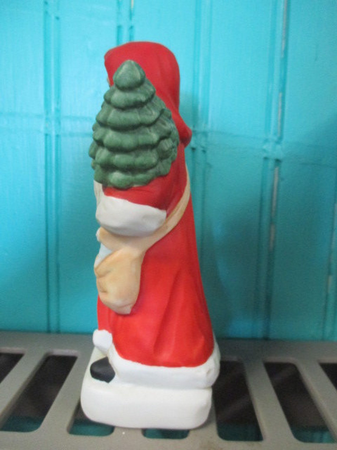 Ceramic Christmas Santa Claus Ceramic Figurine with Tree and | Etsy