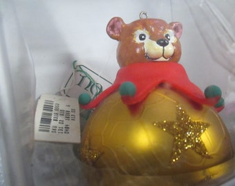 Dept 56 Christmas Ornament BEAR Jester Noel 18368 vintage decoration christmas bear collectible holiday decoration hunting cabin adirondack