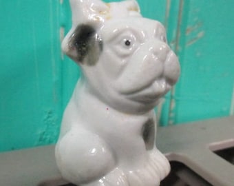 Vintage Bulldog / Boxer Dog Hurt Sick Veterinarian Figurine Japan dollhouse or toy collectible ornament