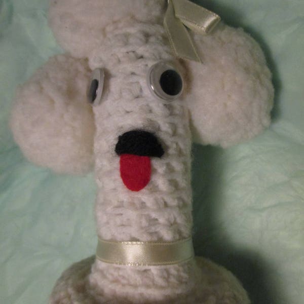 Vintage Kitsch Poodle Crochet Wine Liquor Bottle Cover 2 piece 1950's 1960's vintage barware man cave decantor decanter