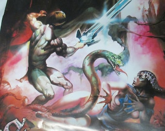 Vintage 1982 The Sword & The Sorcerer Productions Poster 18x24” movie adv ephemera