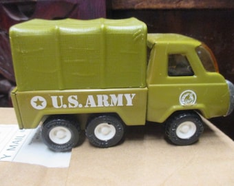 Toy Truck MILITARY Durham US Army Transport Truck Vintage Covered hong kong army green mid century collectible duece half pretend play