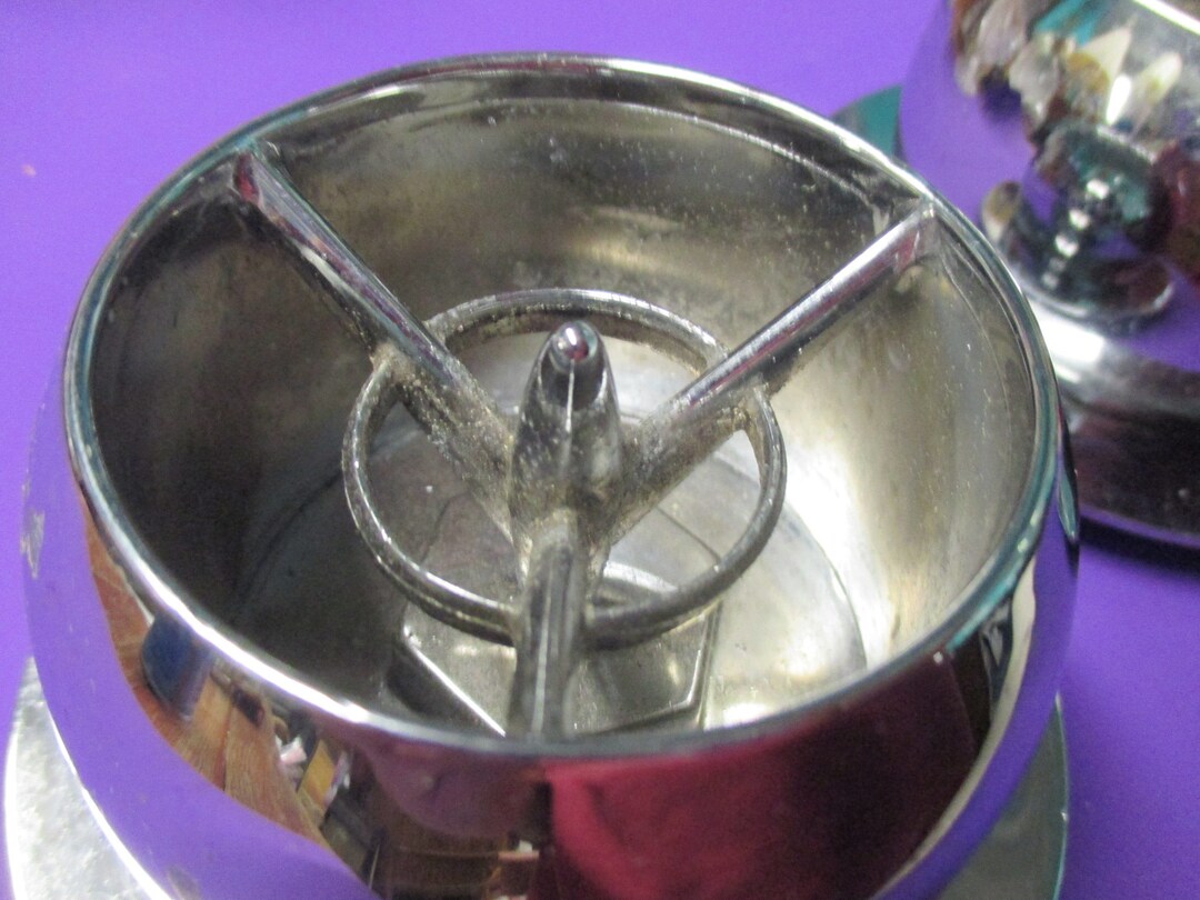 Pair Vintage Mid Century Chrome Plated Car Parts Auto Threaded ...