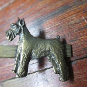 Vintage Dog Terrier TIE CLIP clothing accessory collectible jewelry