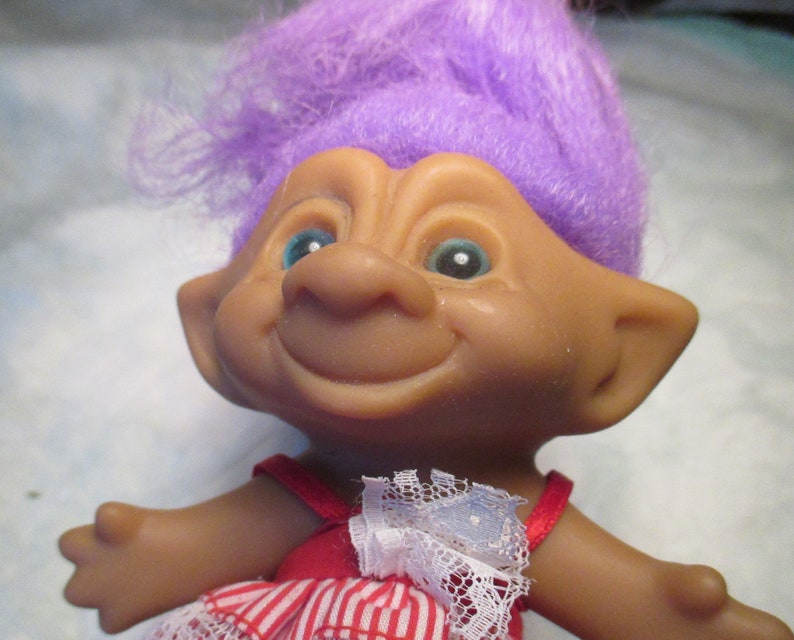 Ace Novelty Co 4 Tall Troll Doll Purple Hair Blue Eyes Etsy