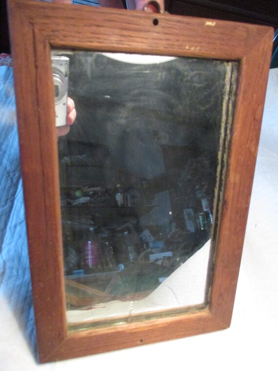 Antique Vintage Wood Oak Swivel Mirror Shave 10 1 2 X Antique Vintage Wood Oak Swivel Mirror