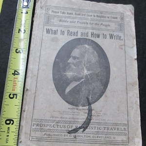 Dated 1883 Antique CLEVELAND OHIO BOOKLET titled What To Read & How To Write with advertisements antique memorabilia collectible