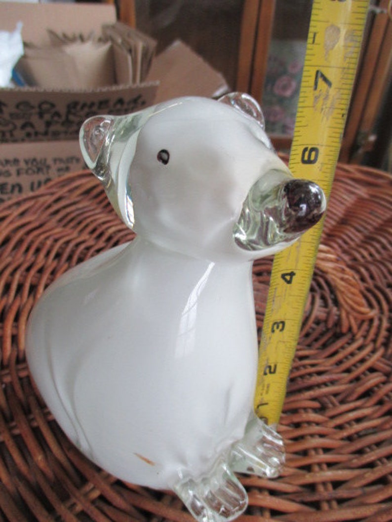 Vintage 7 Tall Polar Bear Glass Paperweight Figurine Etsy